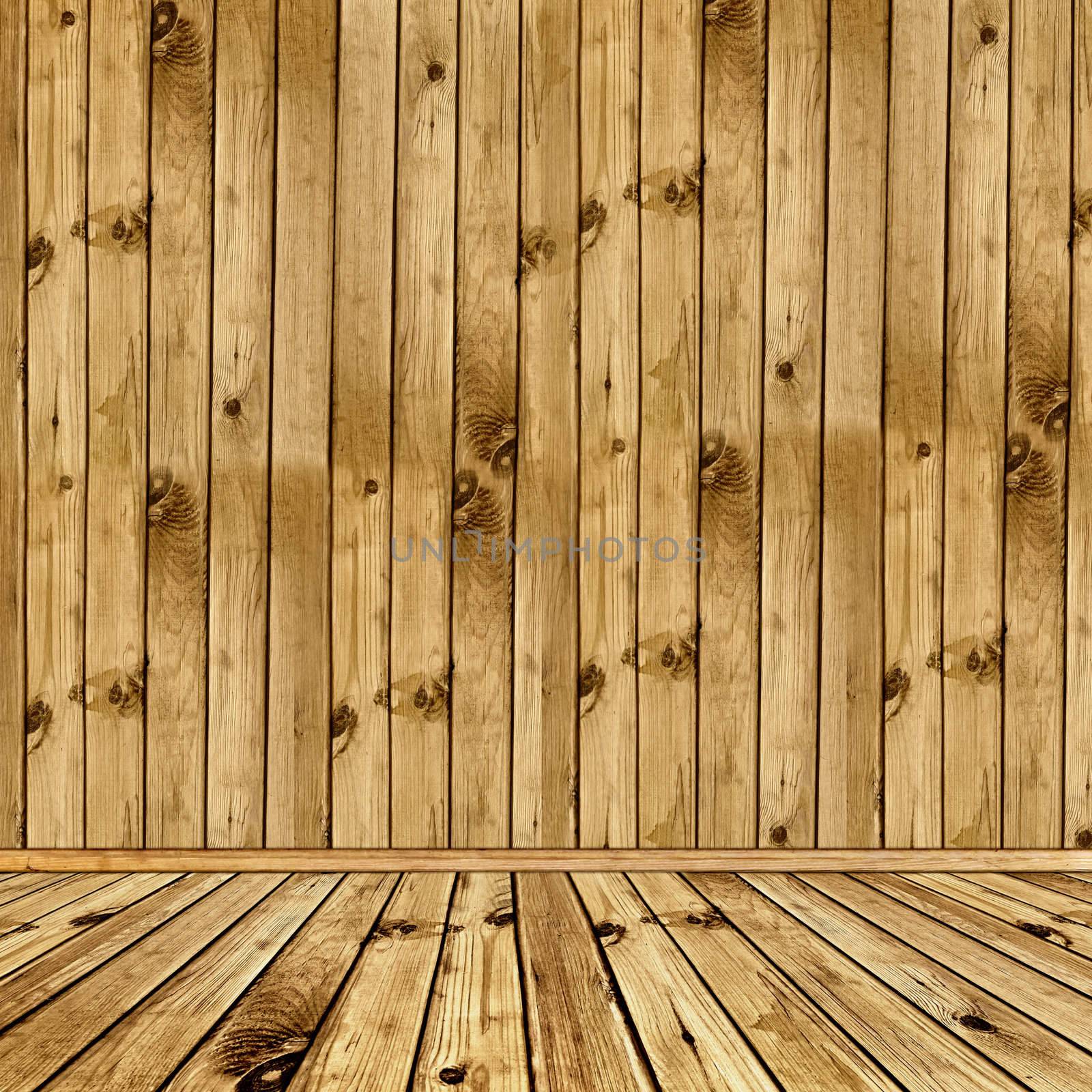 Photo of empty natural wooden interior 