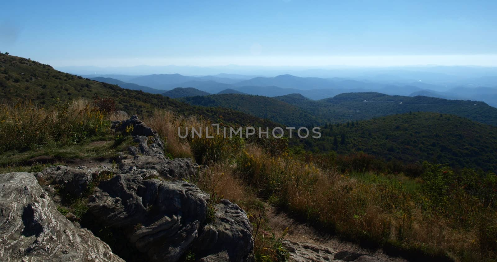 View along the Art Loeb Trail in the Shining Rock Area of the Pisgah Forest in North Carolina.