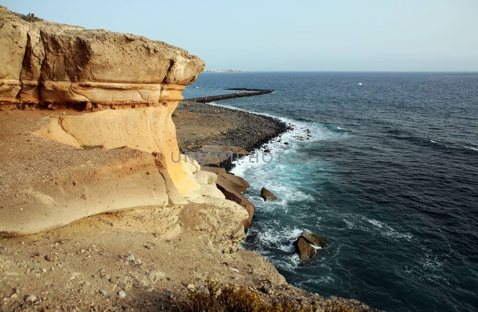 Rock over beach on Costa Adeje, Canary Islands