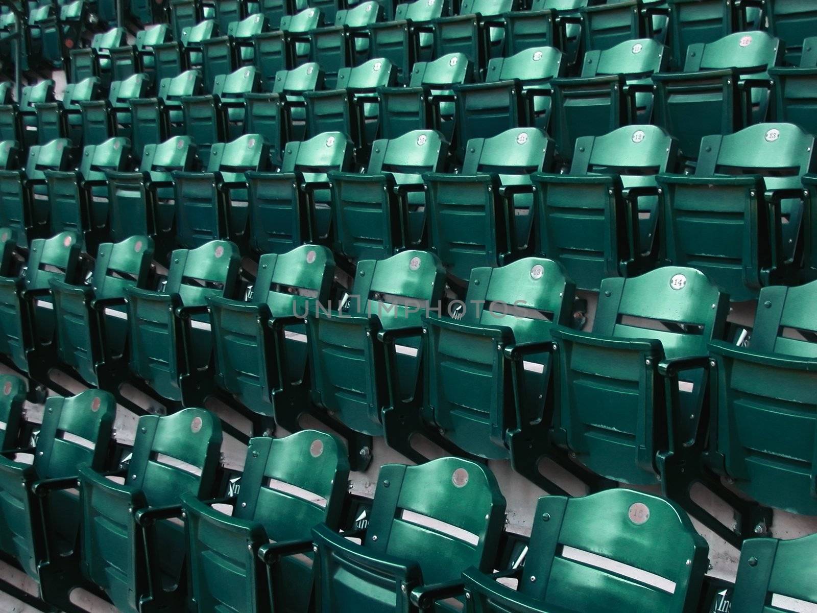 Rows of Bleacher Seats at Major League Ball Park