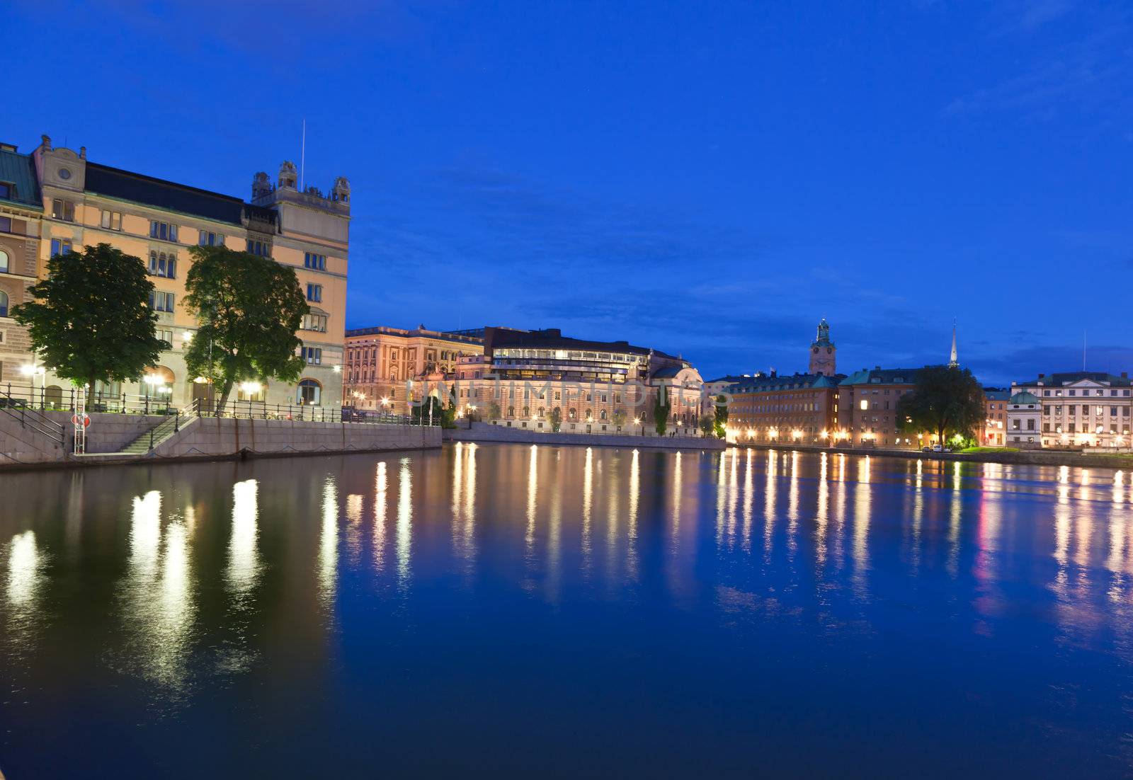 Night scene of the Stockholm City Sweden