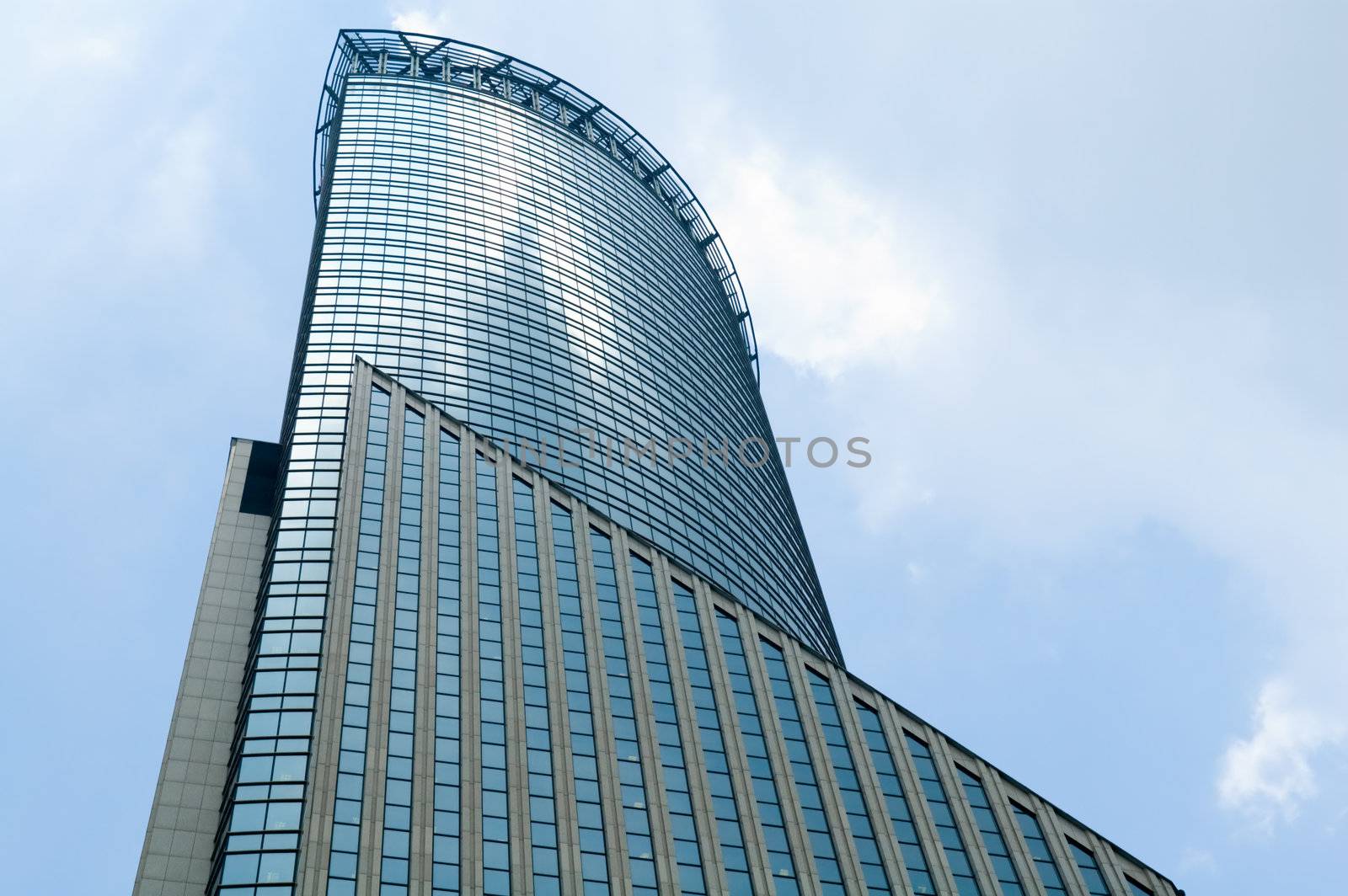The external of skyscraper over blue sky