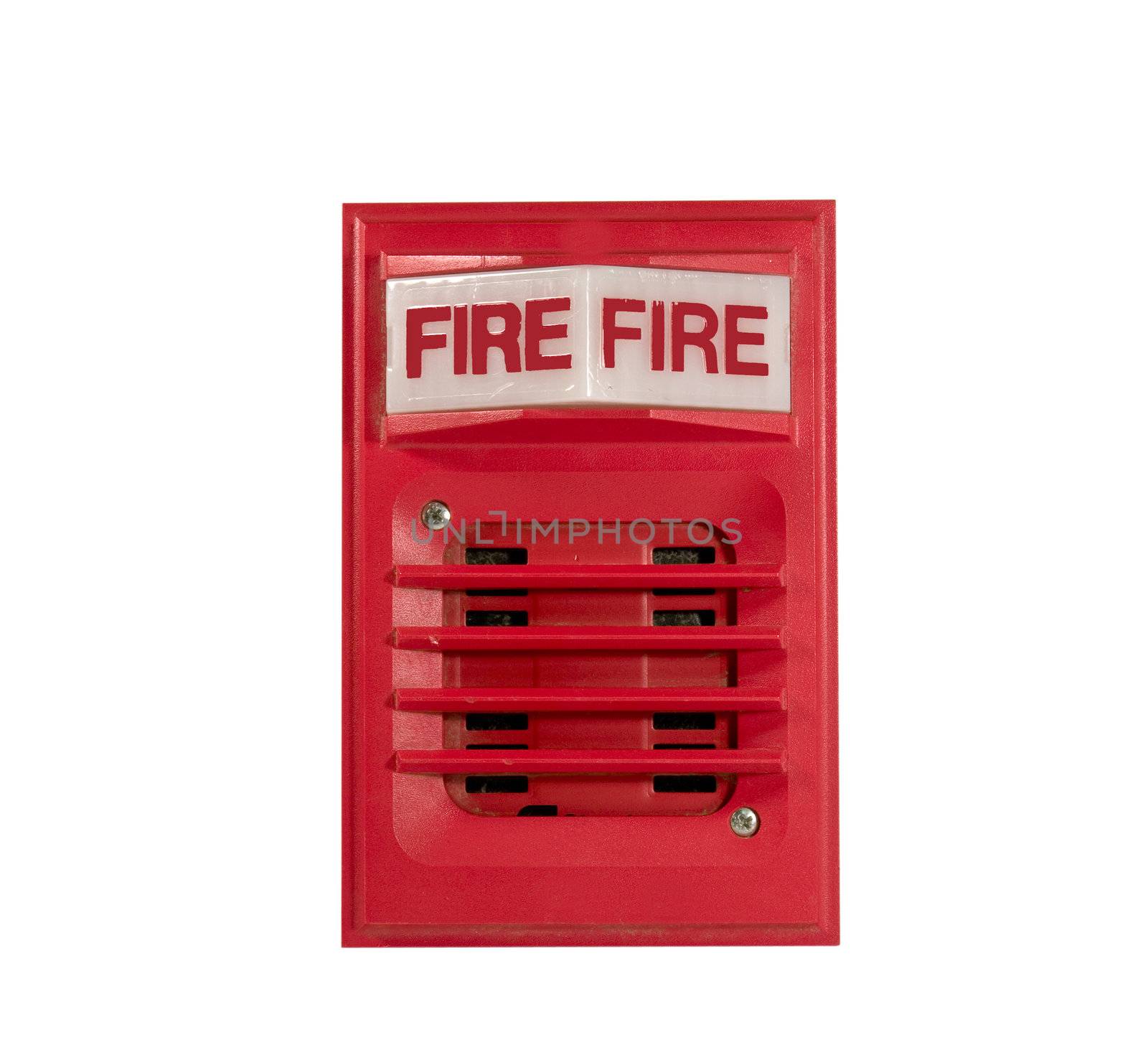 fire alarm horn and light isolated with clipping path at this size