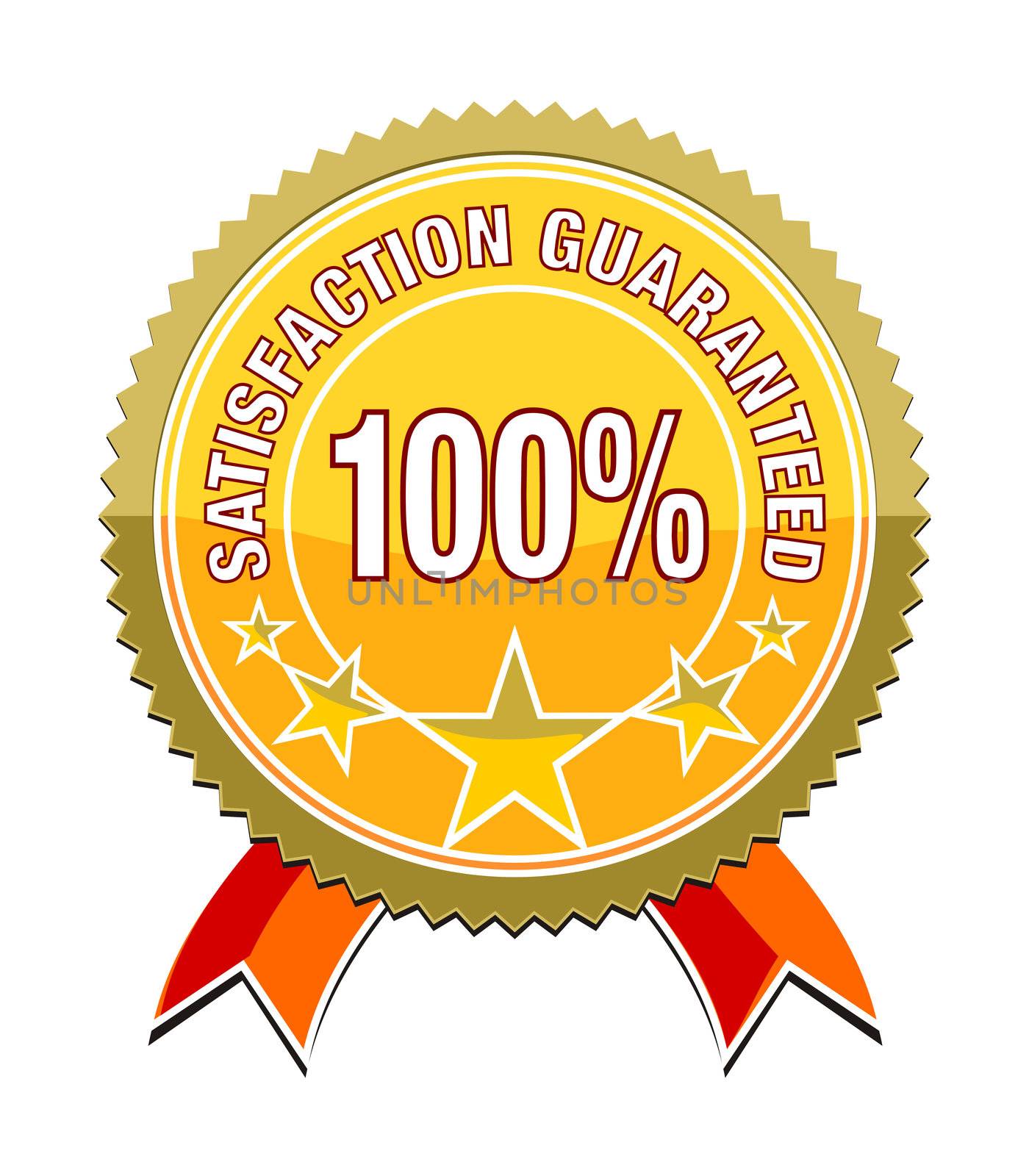 a satisfaction guaranteed sticker for your website