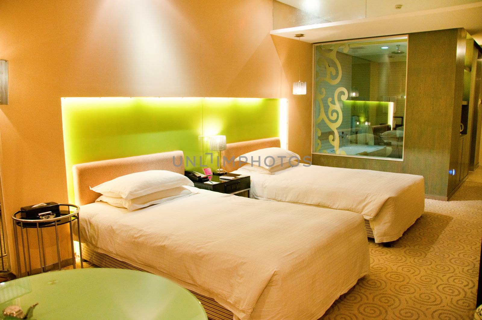 The view of luxury bed room (interior of house)