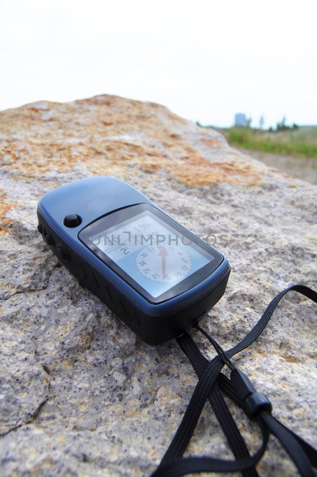 gps navigation or geocaching concept with copyspace