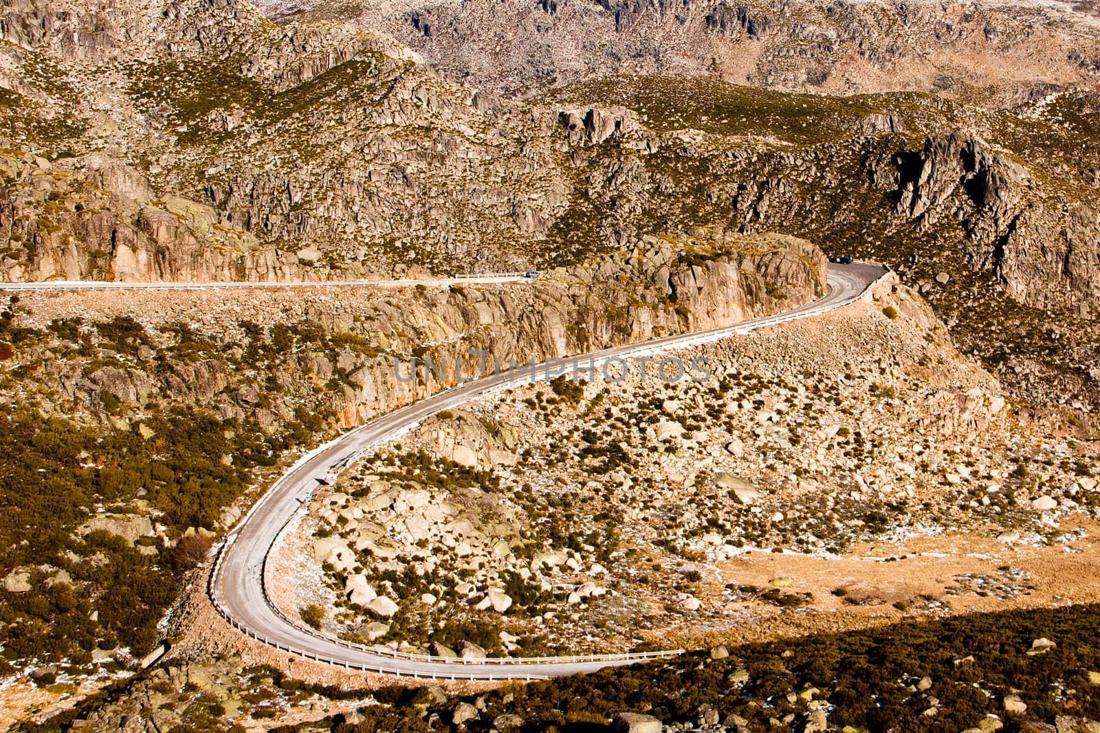 Mountain road from Serra de Estrela, Portugal