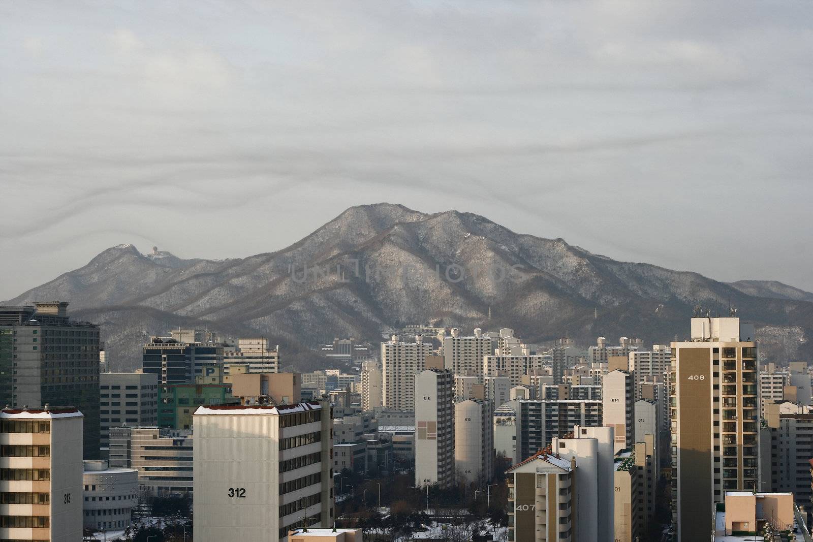 Cluster of apartments in Anyang Korea by sacatani