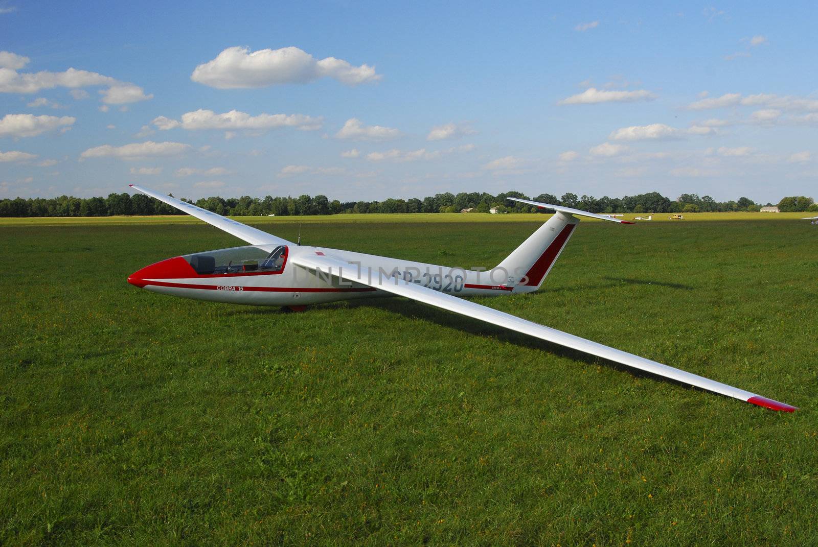 glider standing on runaway and waitnig for start