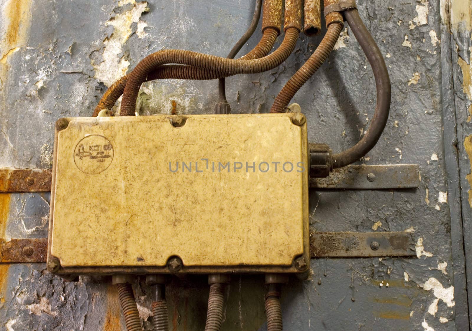 Vintage rusty electric distribution box 