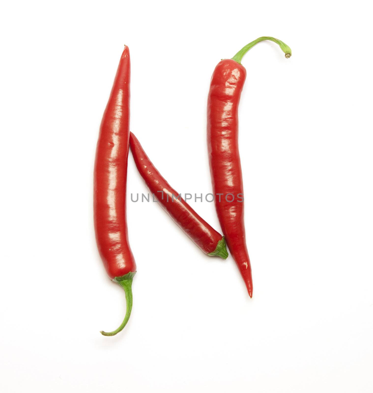 Letter made from red peppers by Arsen