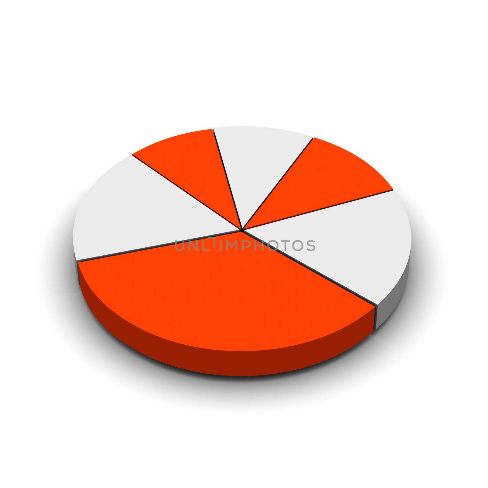 Pie graph 3d illustration by skvoor