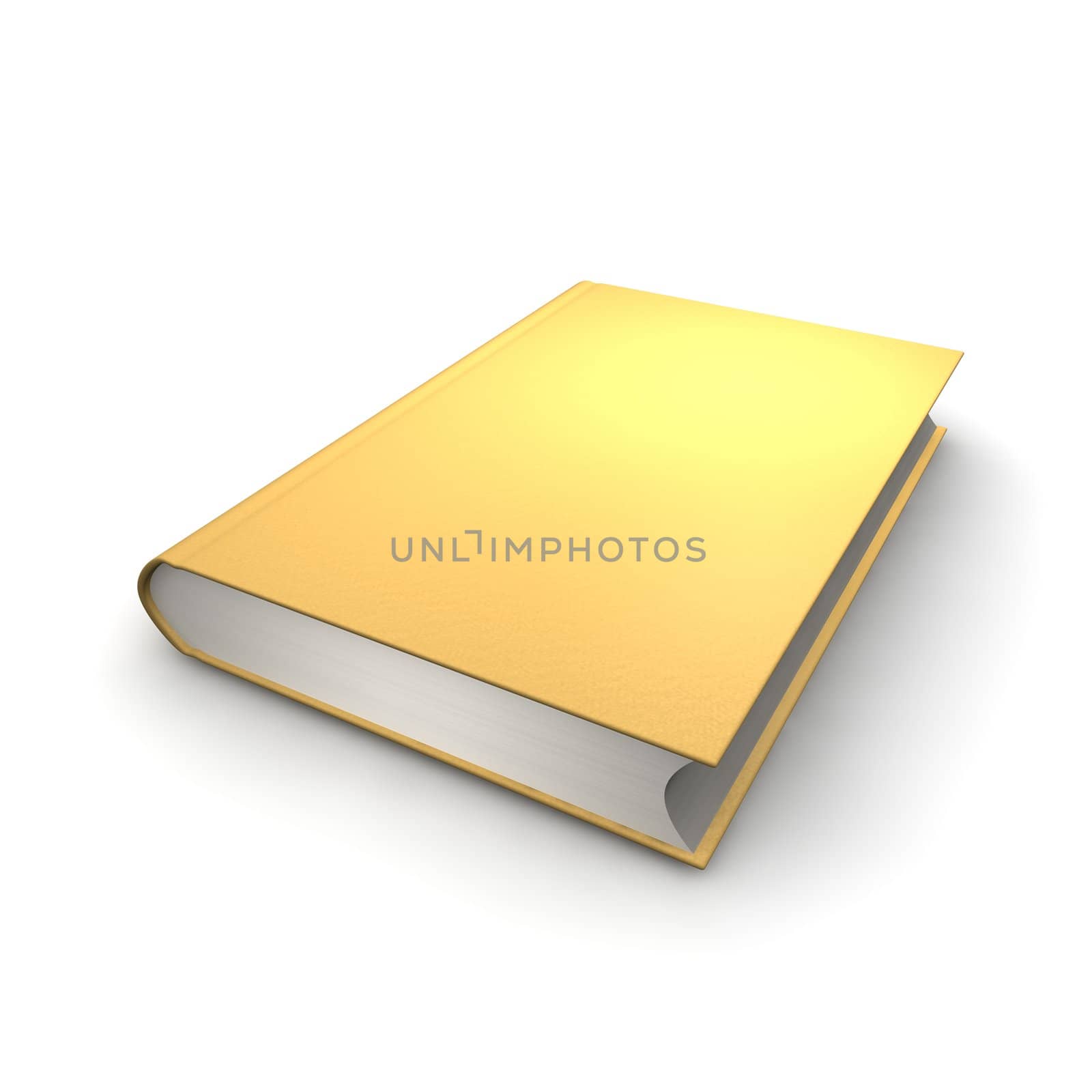 Orange or golden isolated book. 3d rendered illustration.