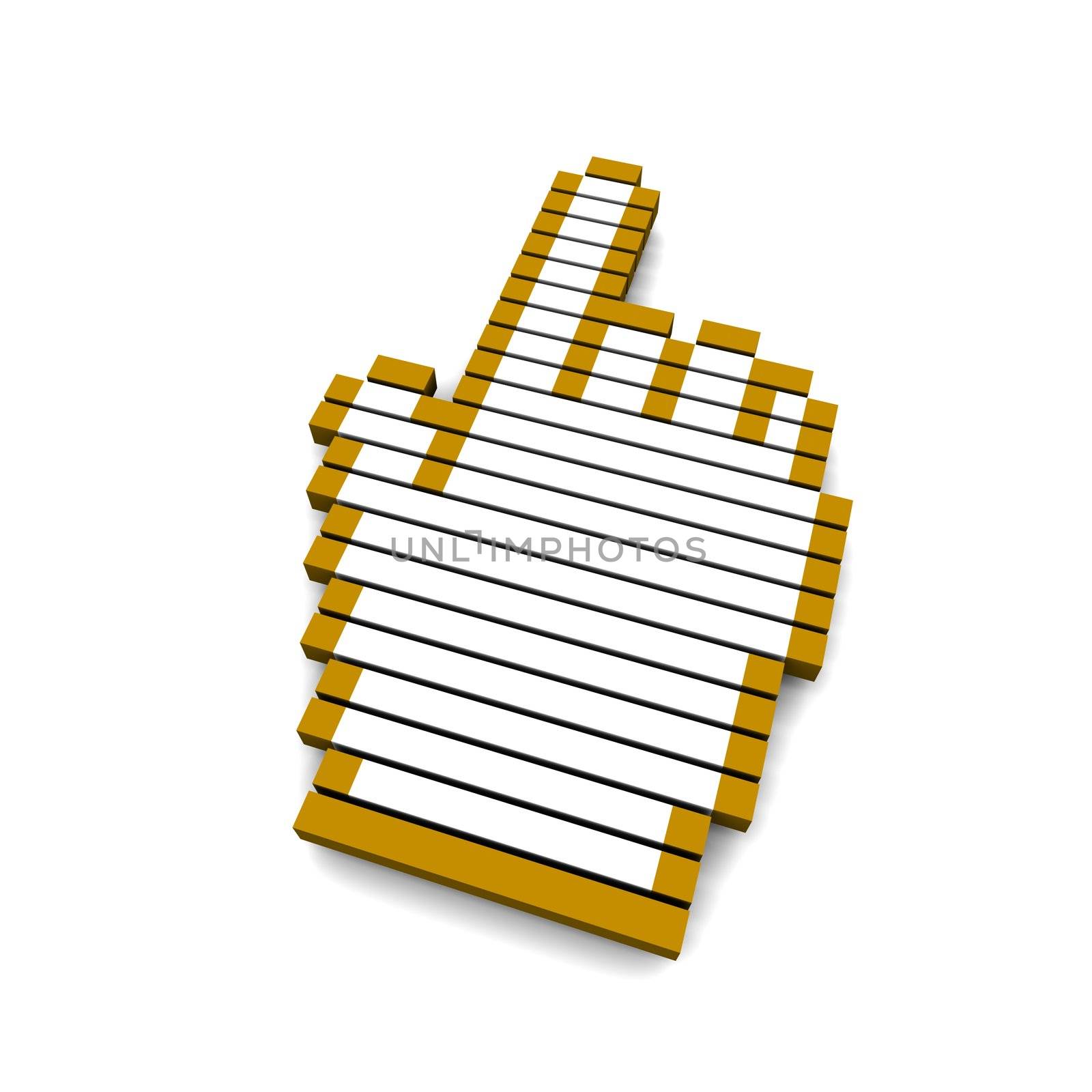 Computer hand cursor 3d rendered illustration