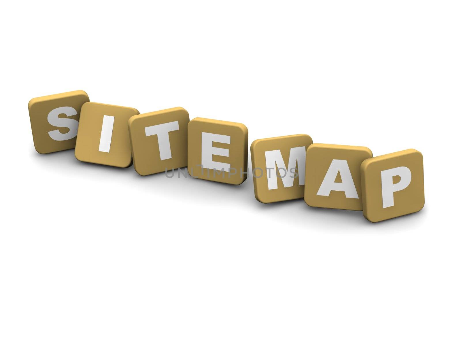 Site Map text. 3d rendered illustration isolated on white.