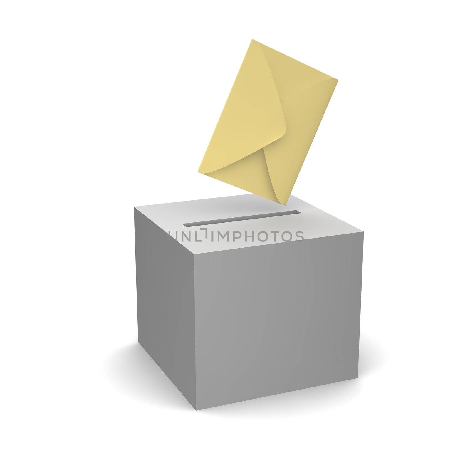 Vote or sending letter. 3d rendered illustration.