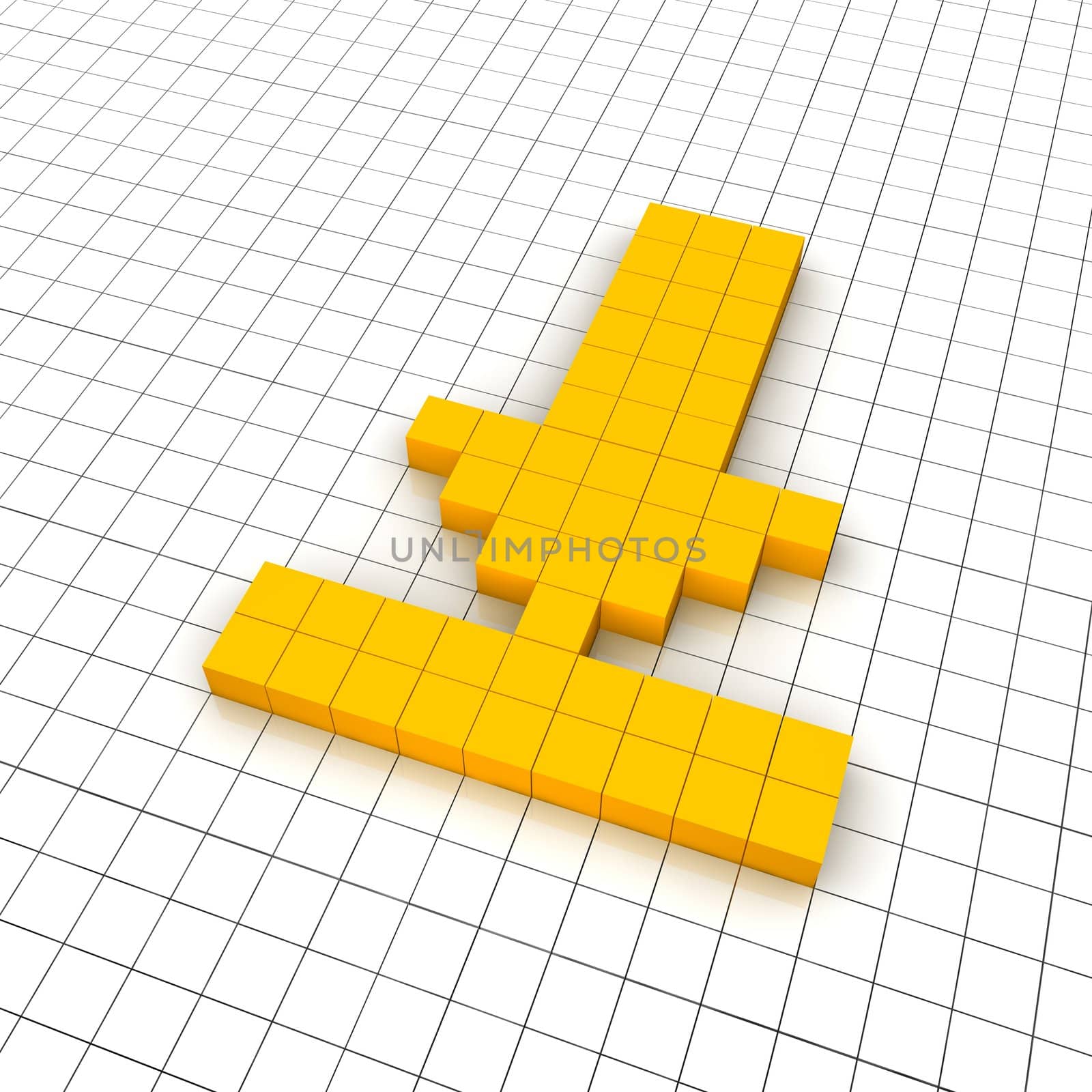 Download 3d icon in grid. Rendered illustration.