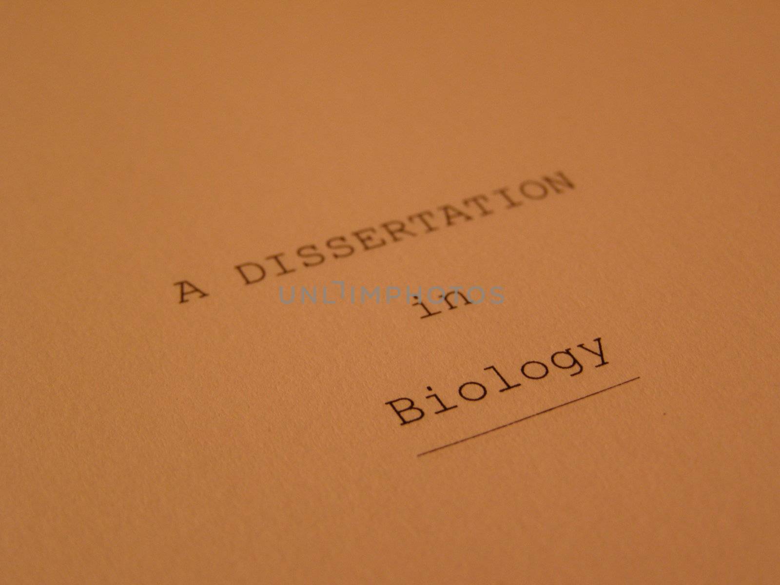 a dissertation in Biology - frontispice