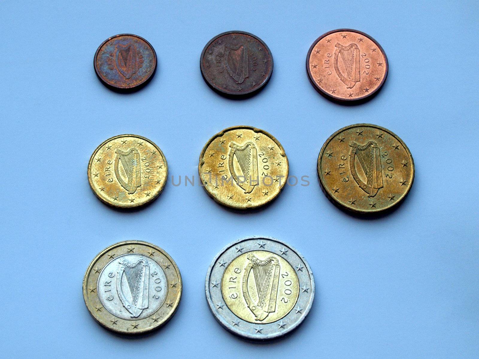 Full range of Euro coins from Ireland