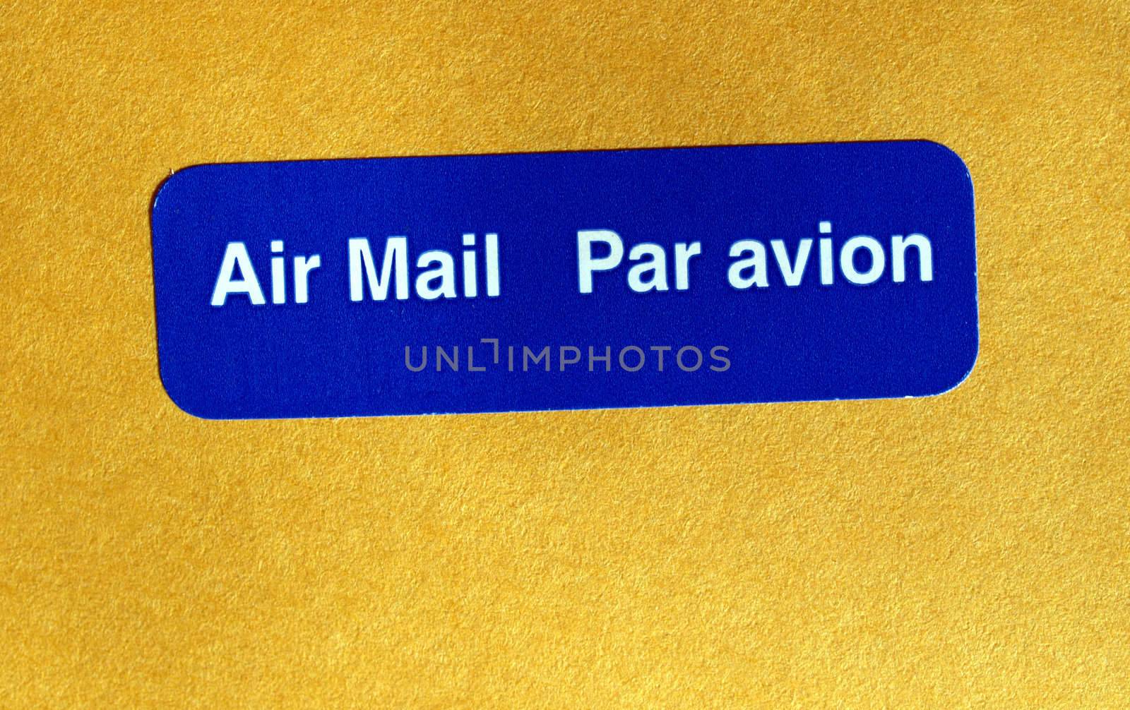 Postage letter envelope for air mail shipping