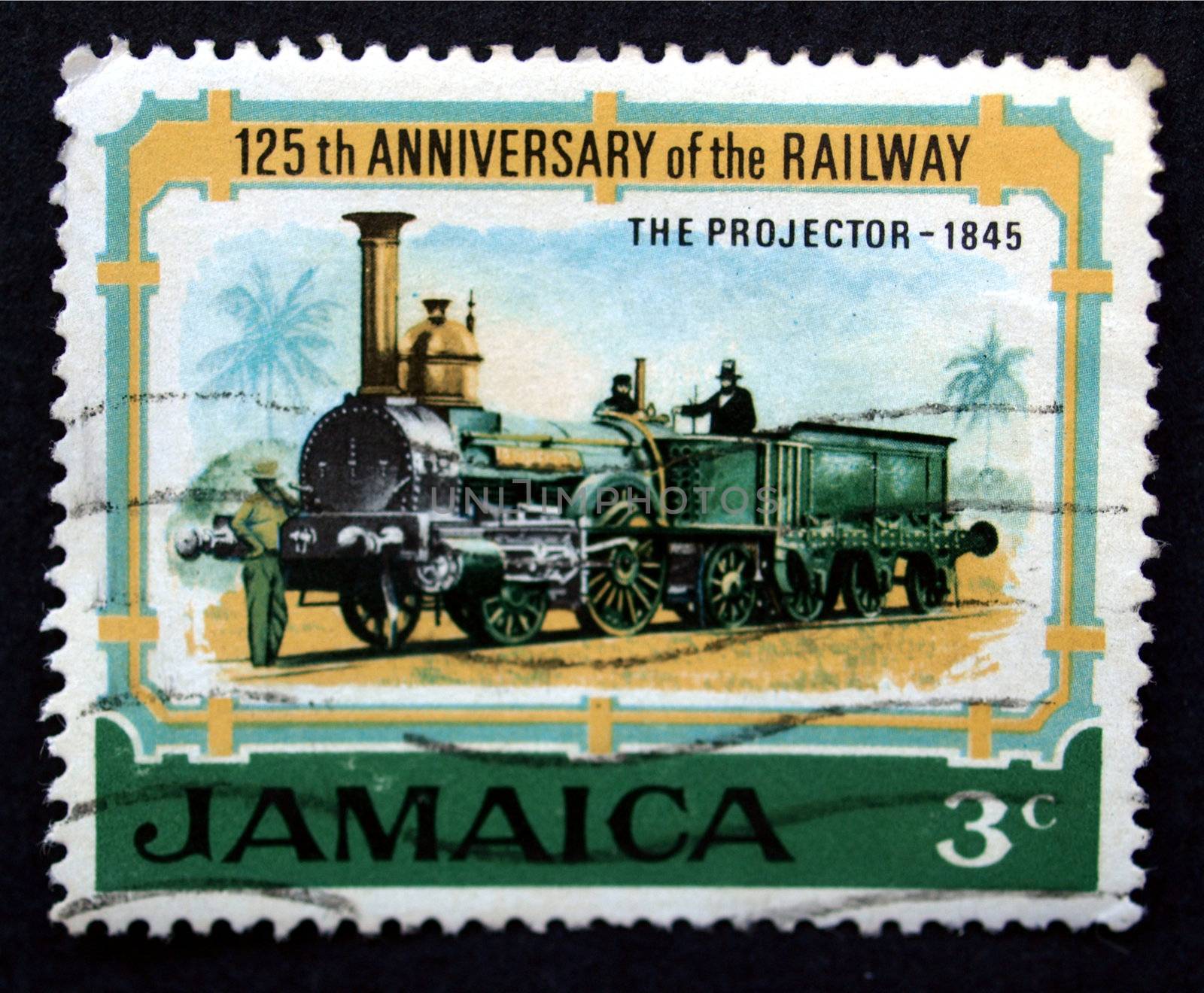 Jamaican postage stamp from Jamaica with trains