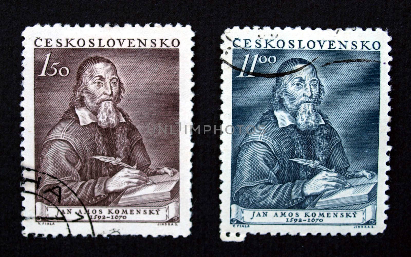 Stamp of the Czech Republic (European Union) with Jan Amos Komensky