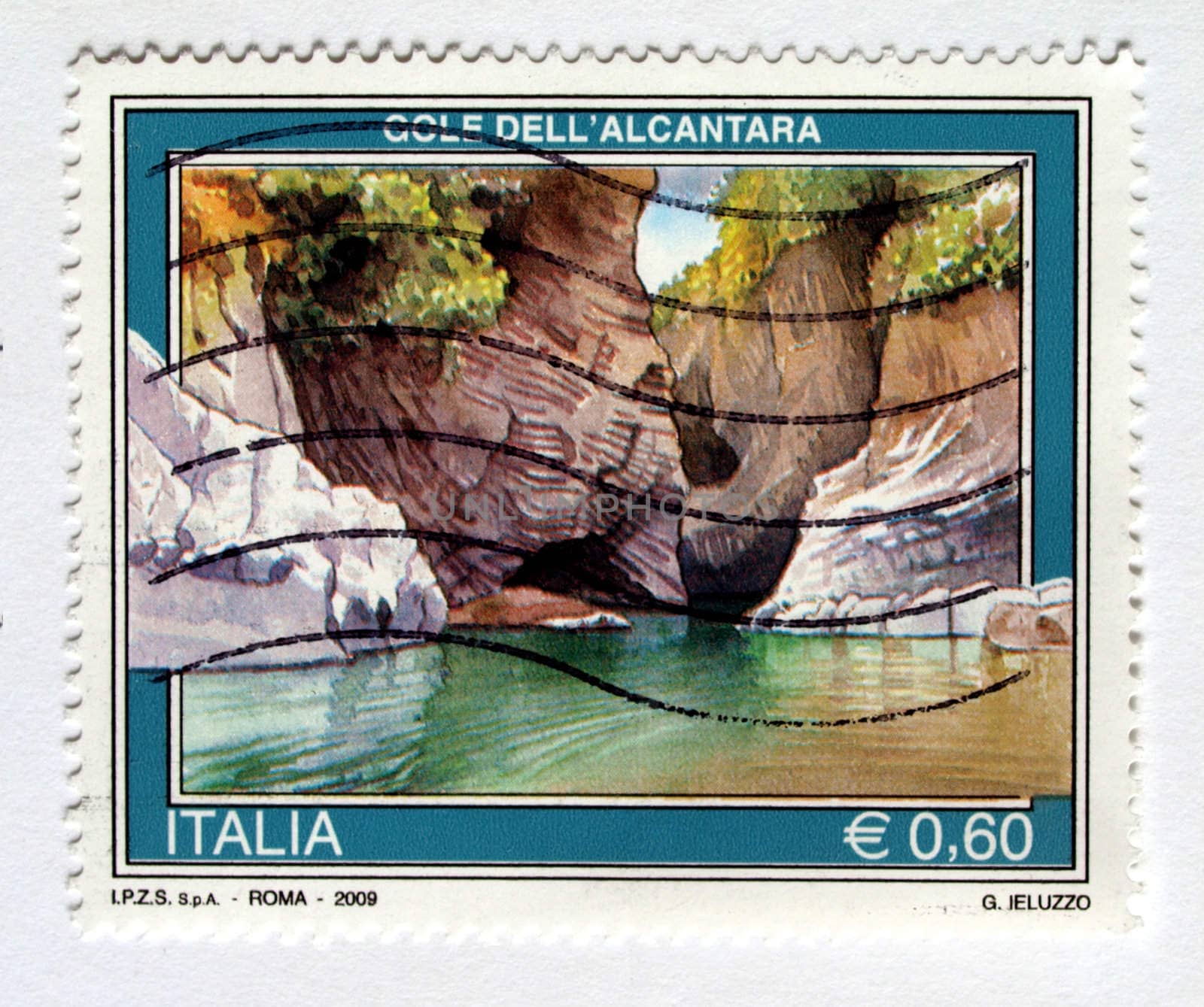 Italian stamp with postage meter from Italy