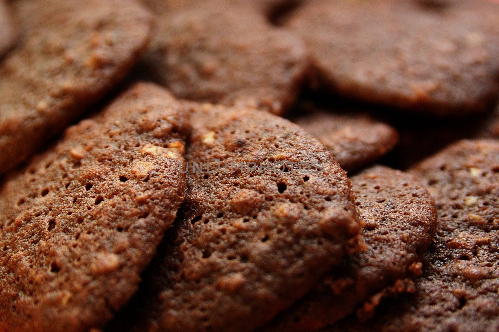 Closeup of homemade chocolate cookies