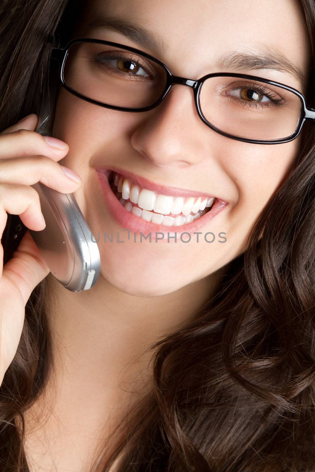Smiling Phone Woman by keeweeboy