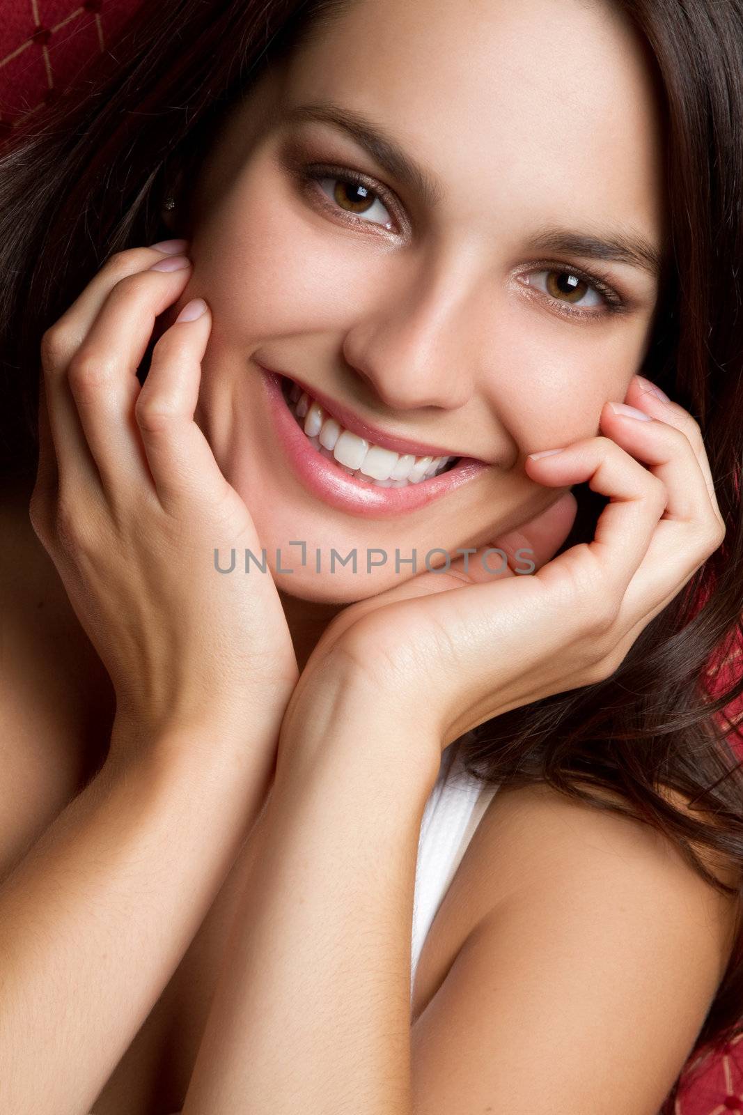 Beautiful young woman smiling portrait