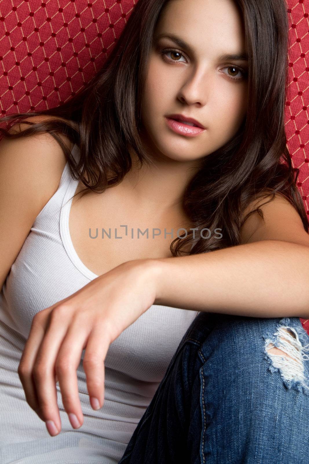 Pretty teen girl sitting