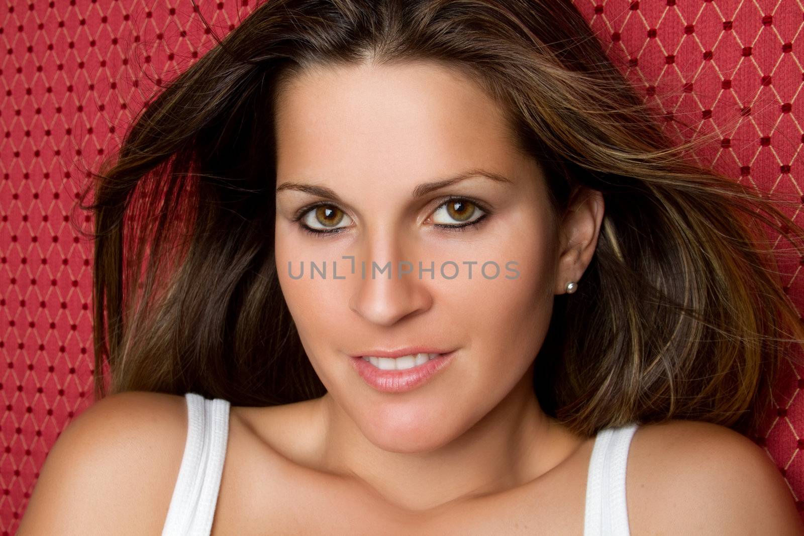Pretty smiling young woman closeup