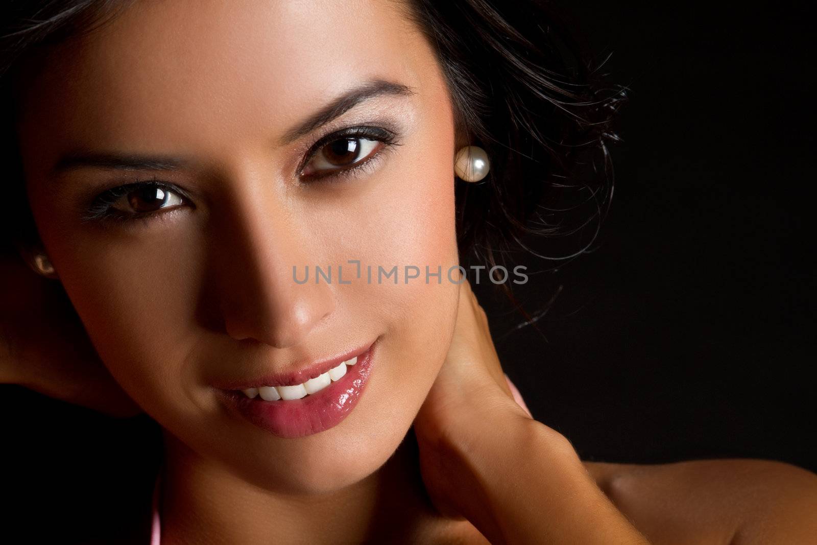 Beautiful young latin woman smiling