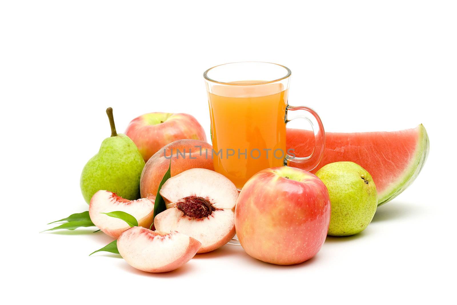 fruit juice and some fresh fruits