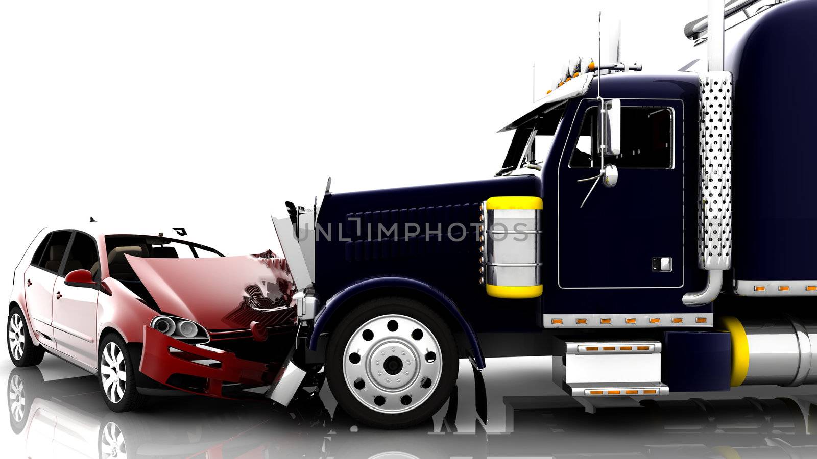 Accident between a car and a truck by cla78