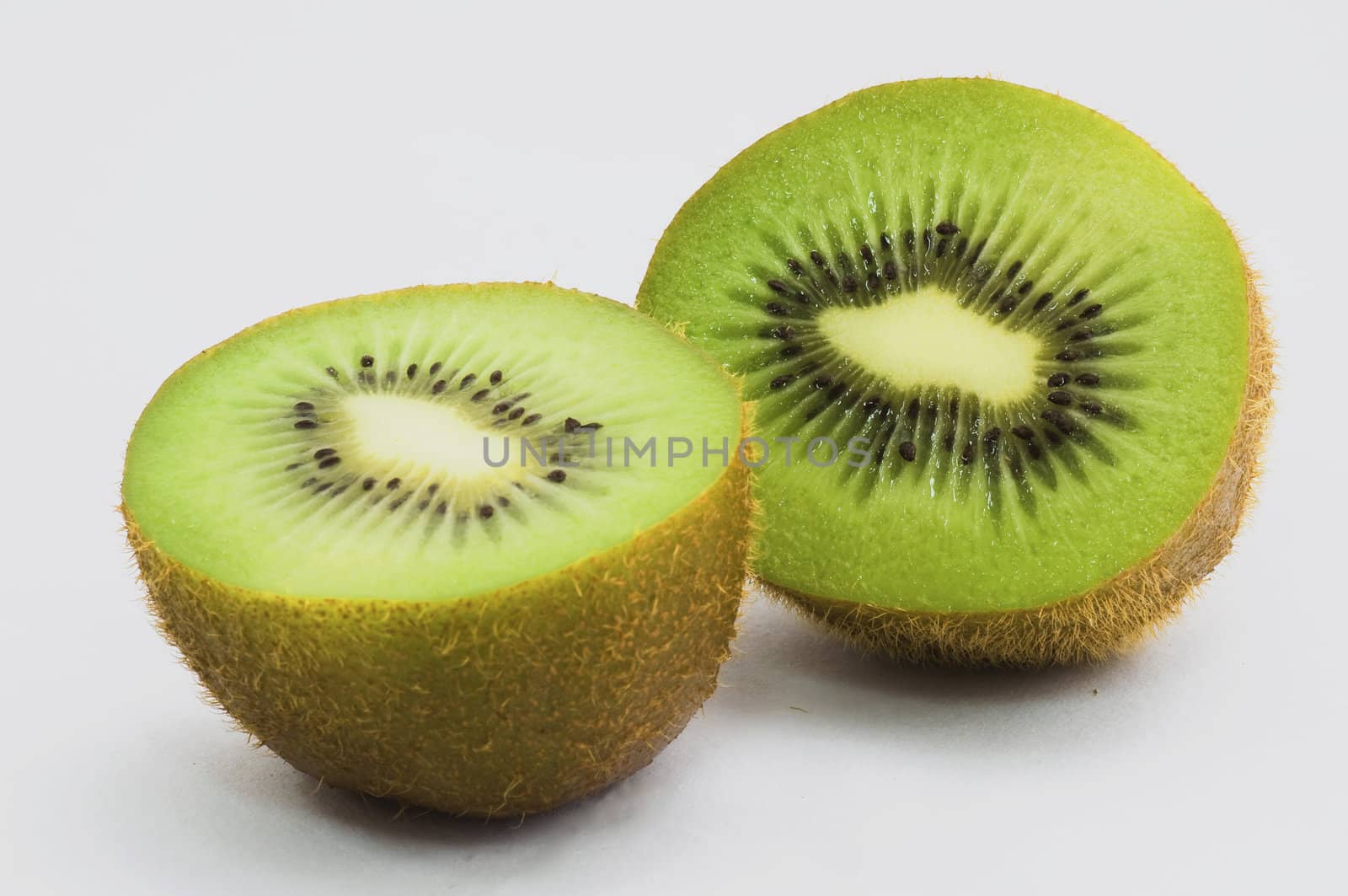 this is a kiwi fruit on white background