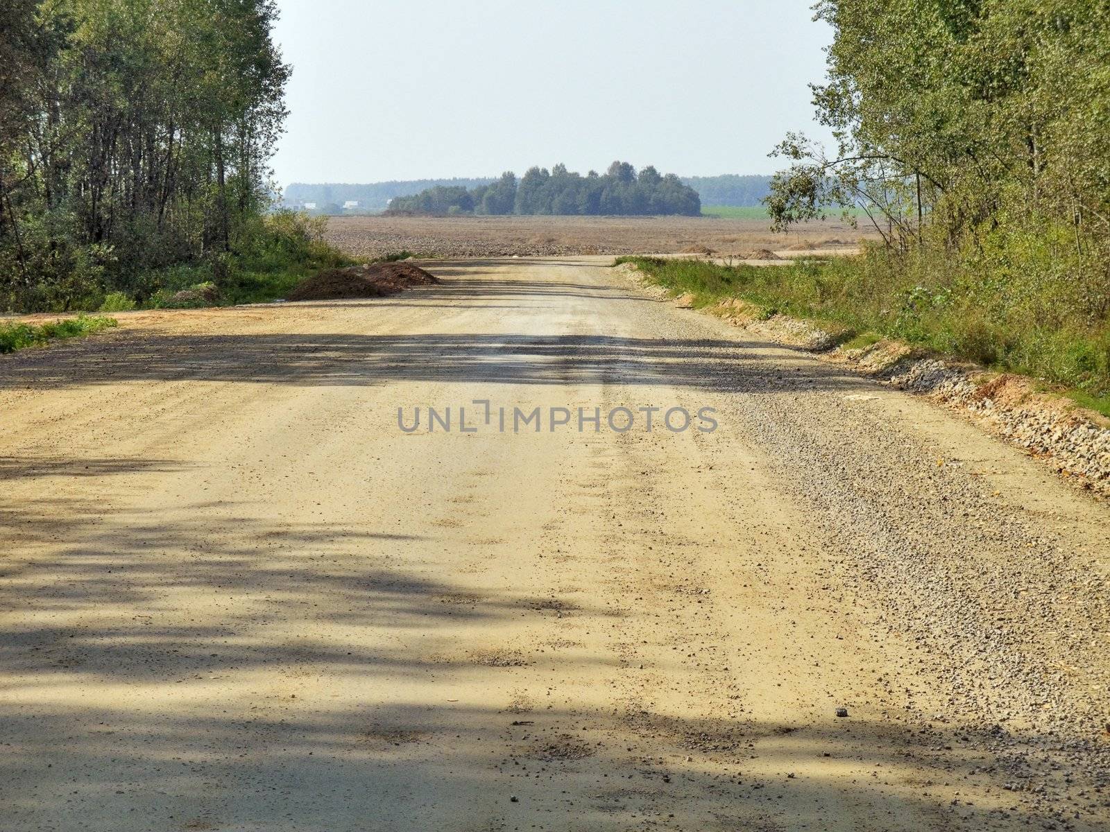 construction road under a sunlight