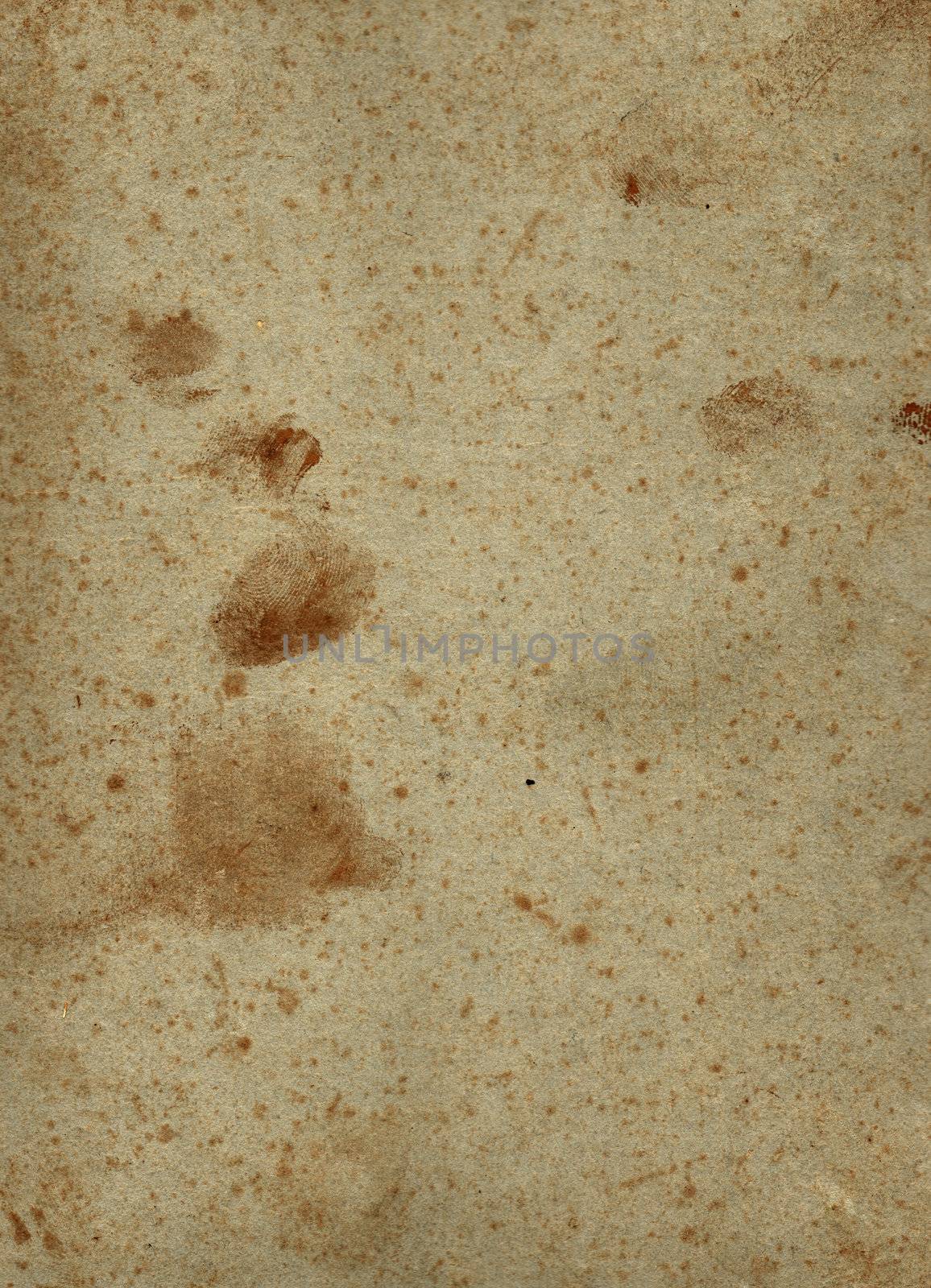 An isolated old grunge paper with brown stain