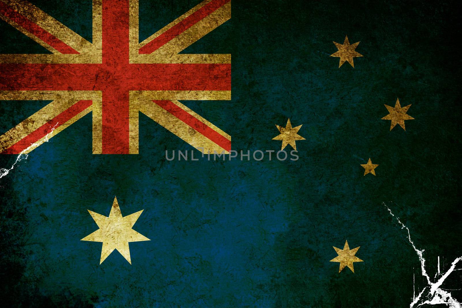 An old grunge flag of Australia state