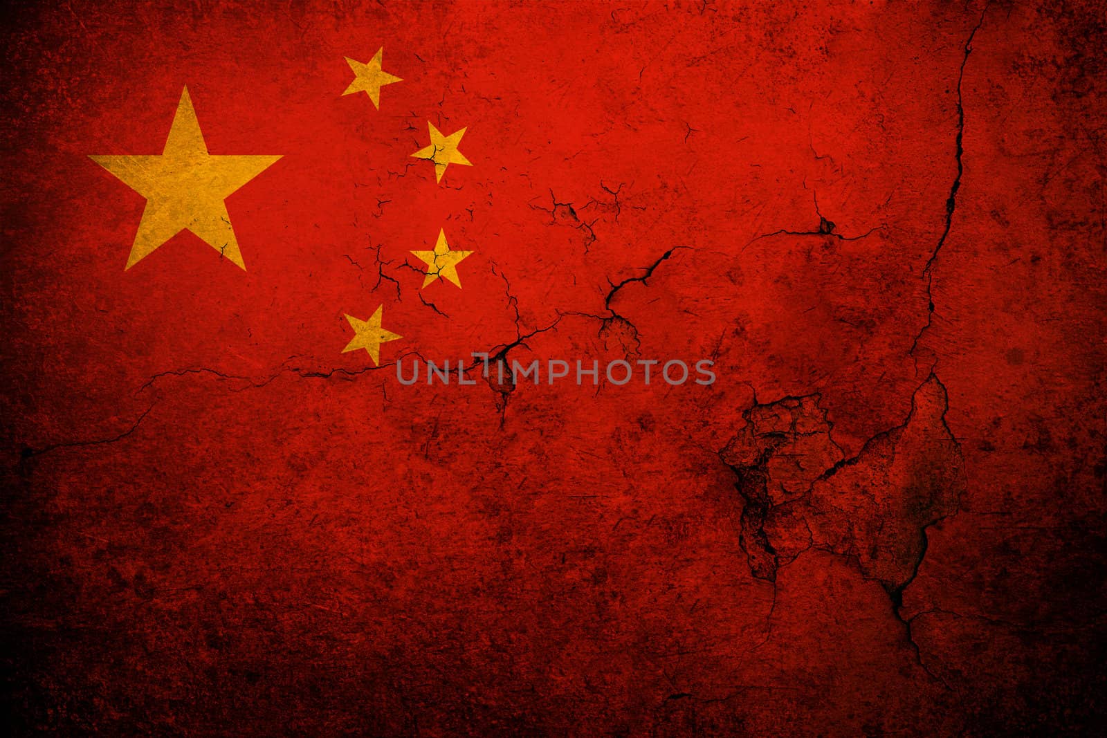 An old grunge flag of China state