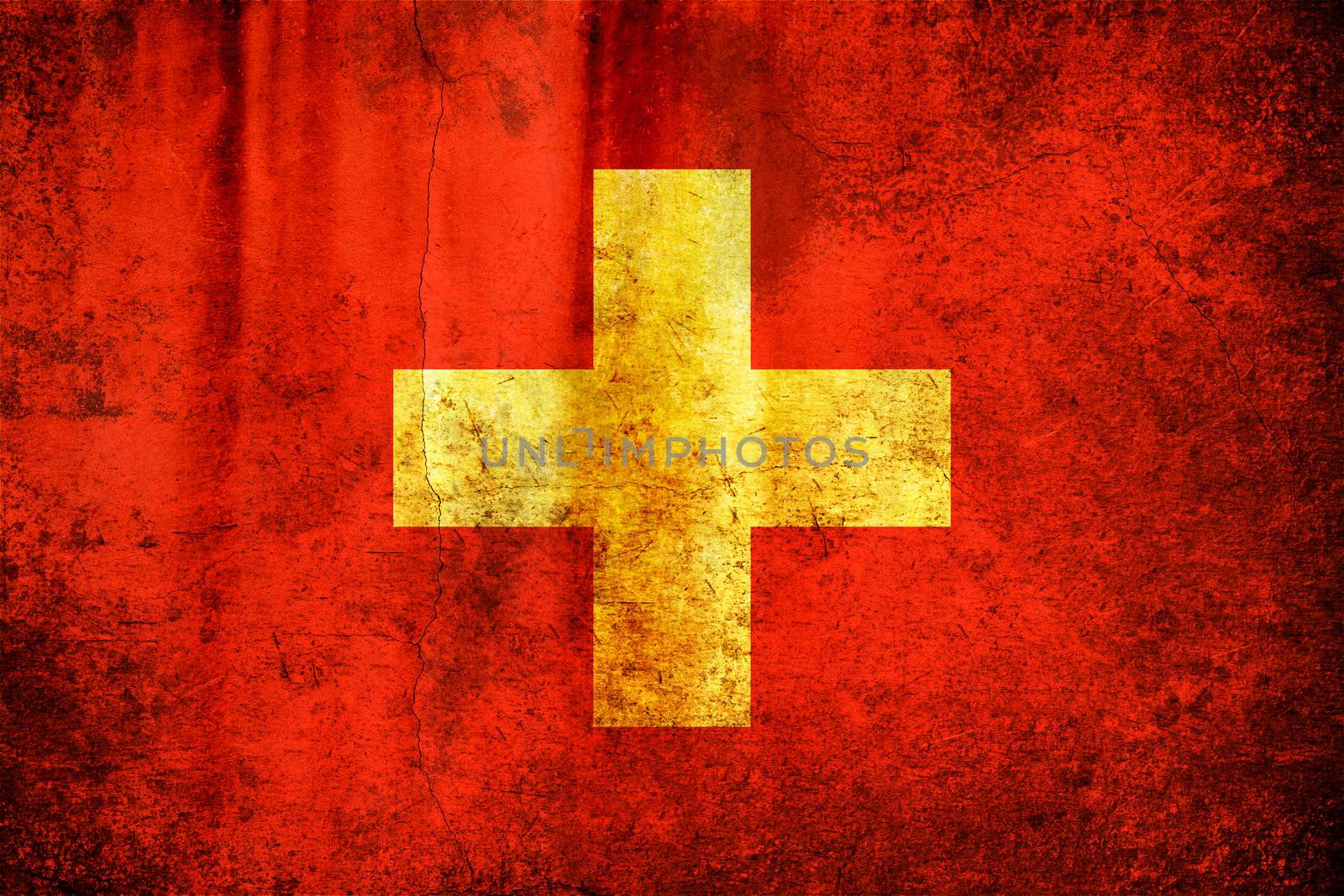 An old grunge flag of Switzerland state