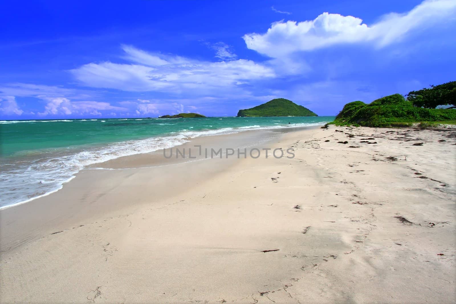 The Beautiful Anse de Sables Beach on the Caribbean island of Saint Lucia.