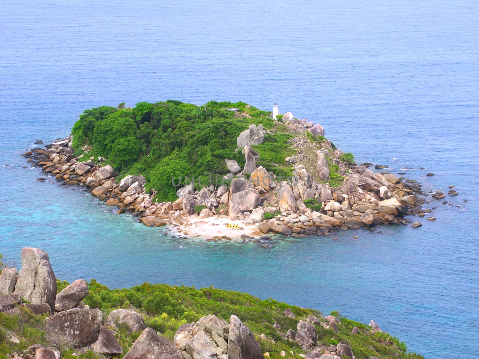 View of Little Fitzroy Island from Fitzroy Island in Queensland, Australia.