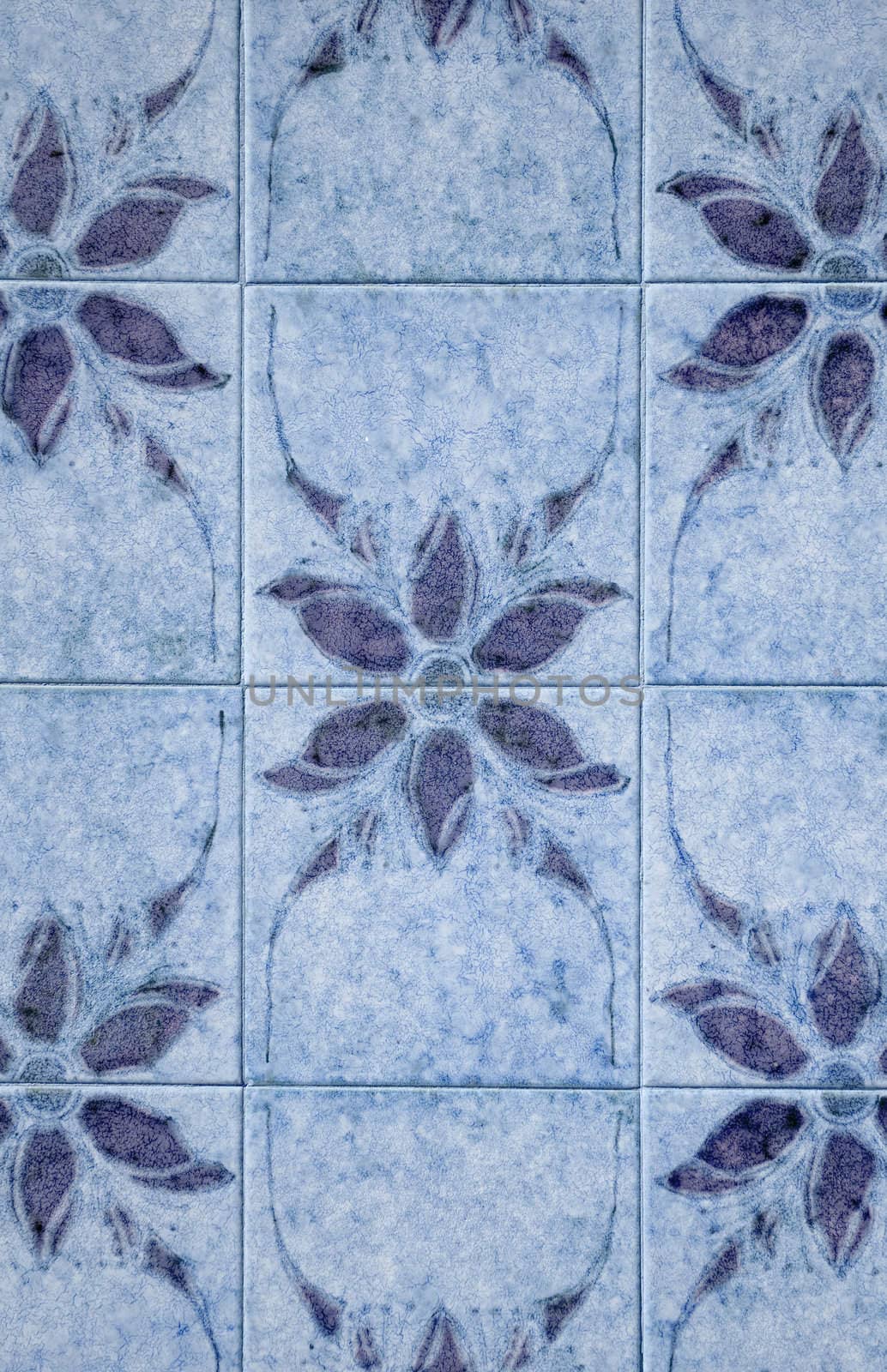 Old traditional portuguese dacade tiles background.