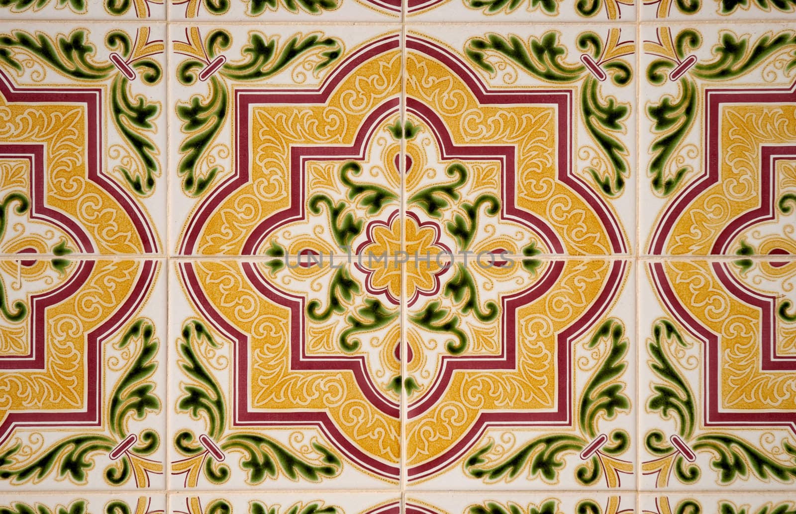 Old traditional portuguese dacade tiles background.