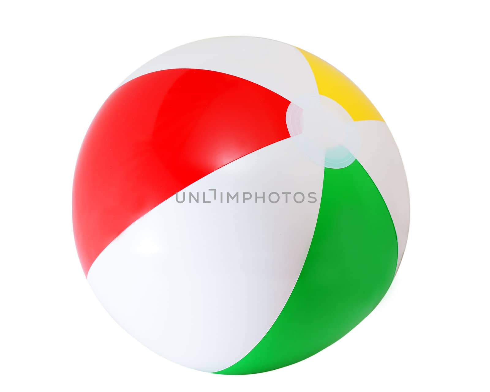Colorful beach ball isolated on white.