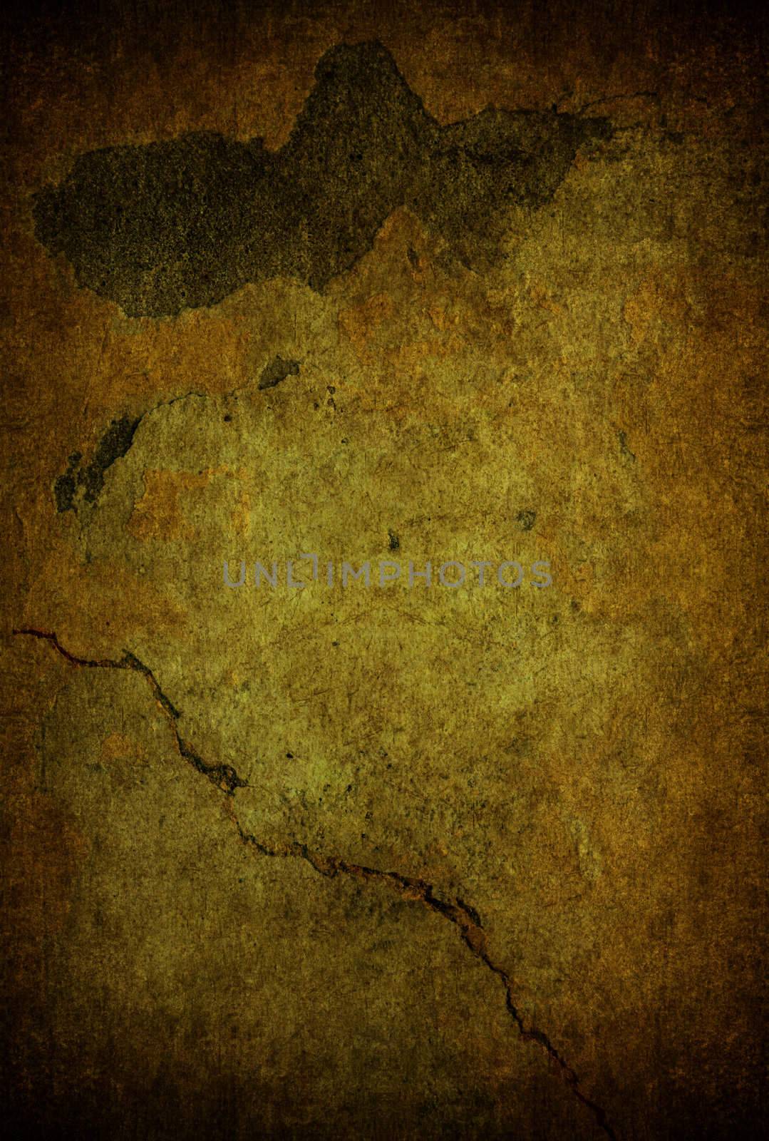 A cracked light yellow grunge concrete background