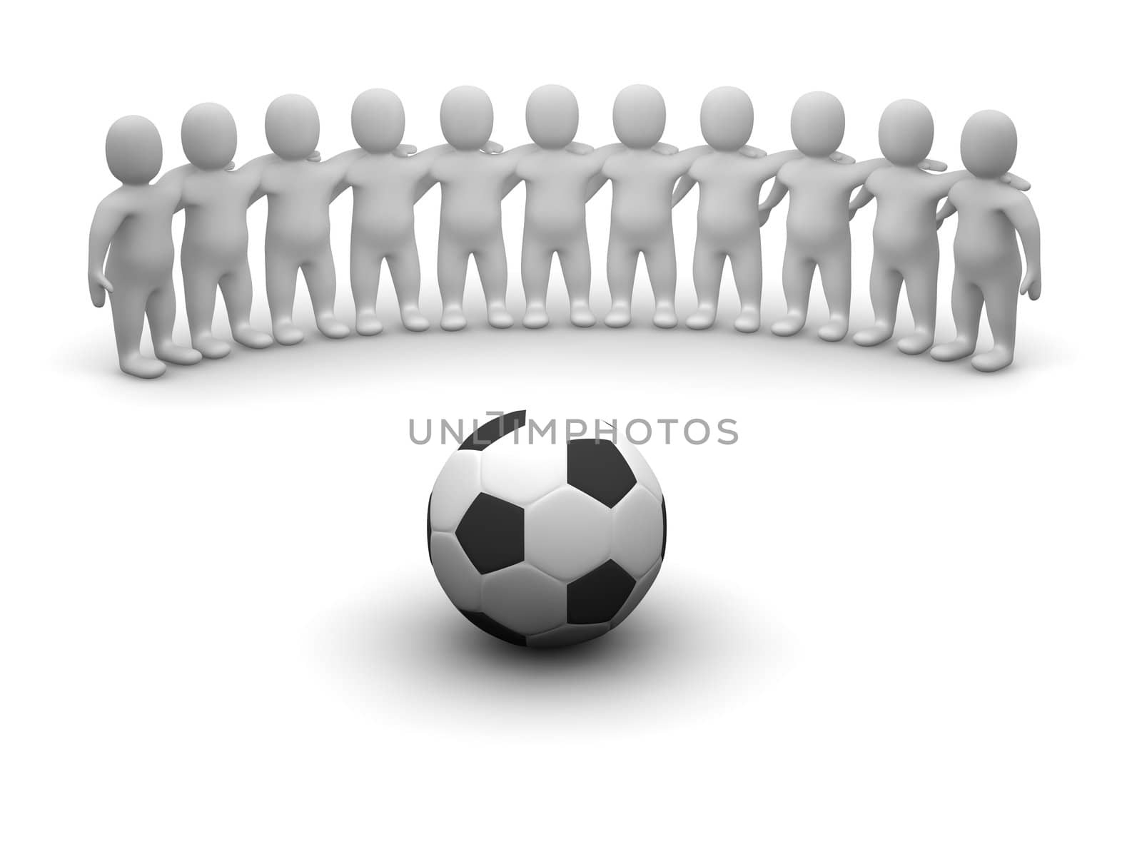 Football team and ball by skvoor