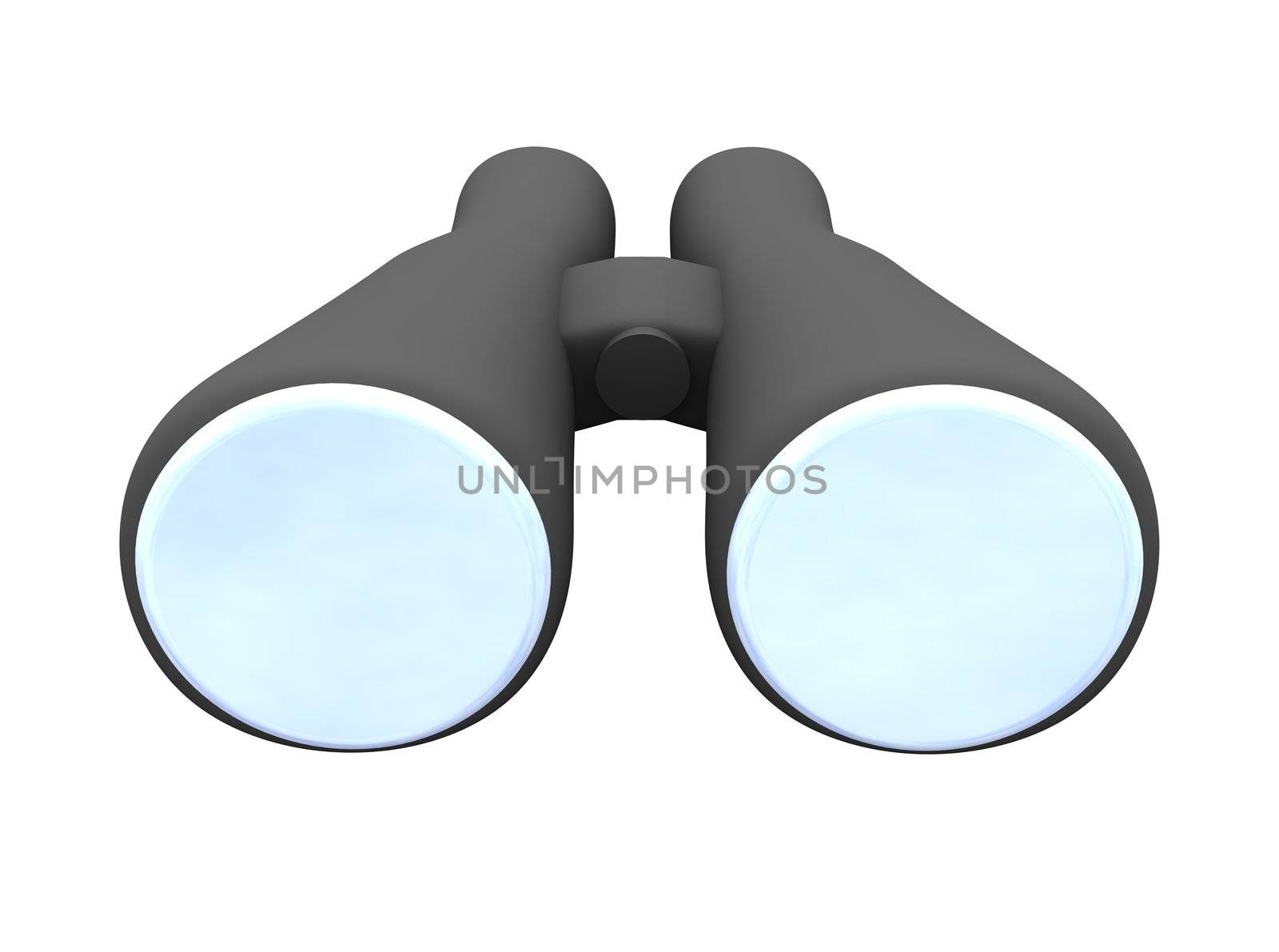 Binoculars isolated on white. 3d rendered illustration.