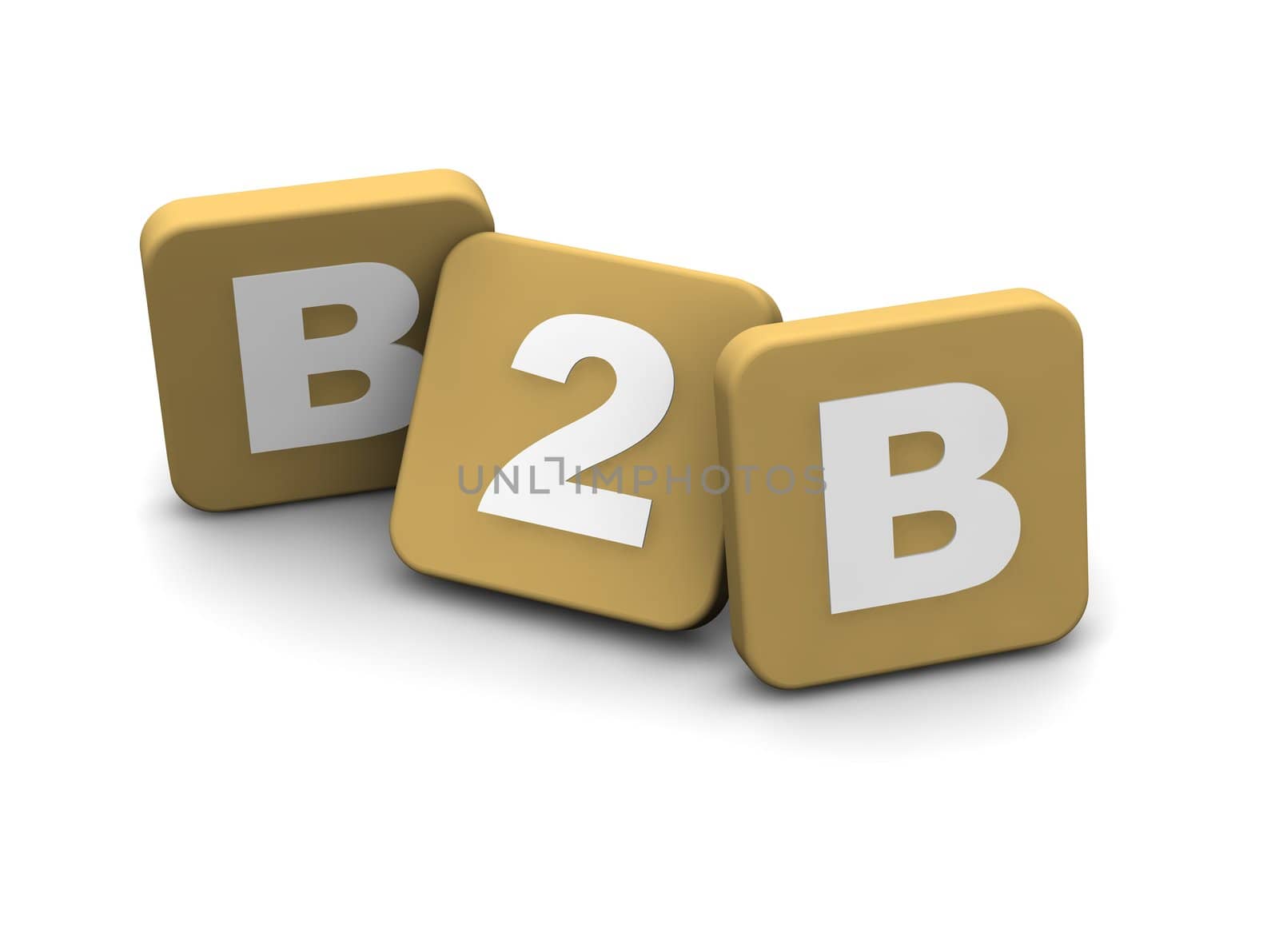 B2B alias business to business ext. 3d rendered illustration isolated on white.